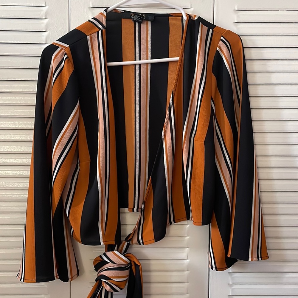 Forever 21 Striped tie top